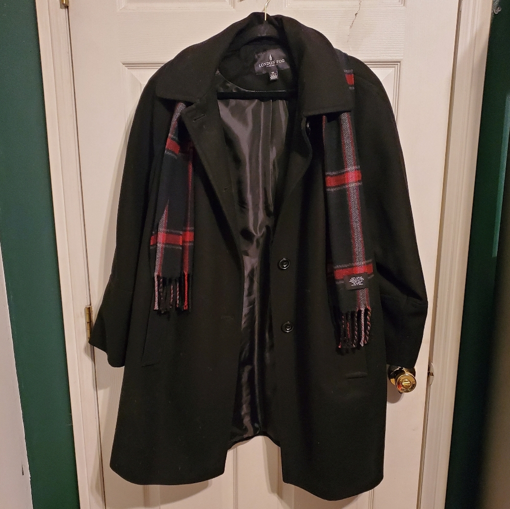 London fog plus size 1x black wool coat